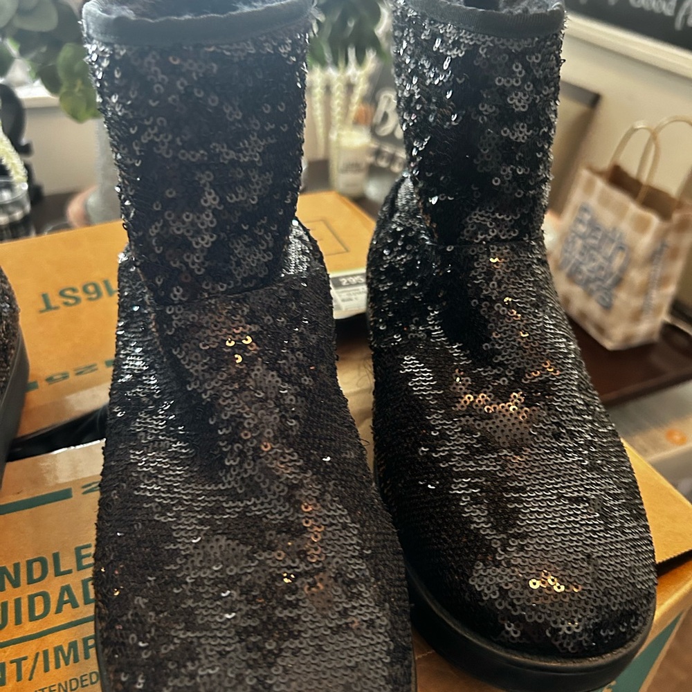 Guess Black Sequin Ankle Booties